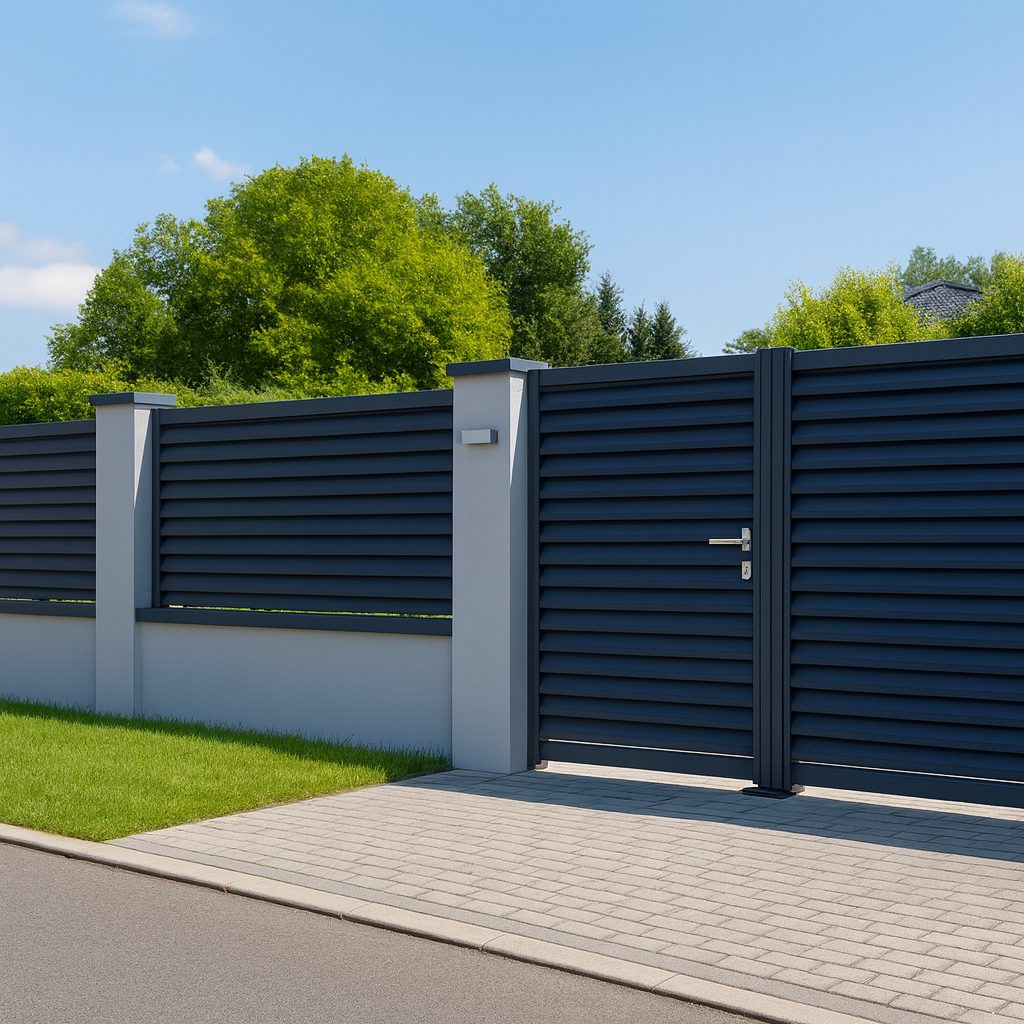 Moderner Lamellen-Sichtschutzzaun in Anthrazit für mehr Privatsphäre in Halle und Leipzig